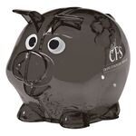 Mini Plastic Piggy Bank - Translucent Charcoal