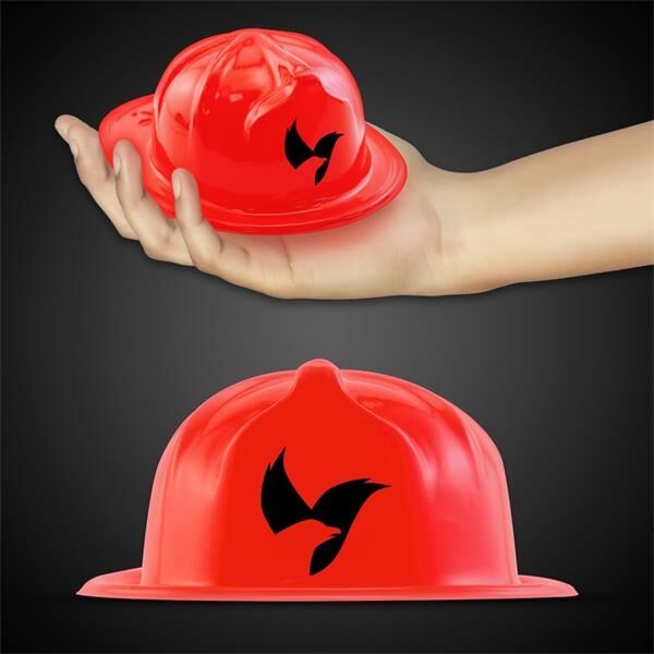 Main Product Image for Custom Printed Mini Red Plastic Firefighter Hat