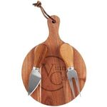 Mini Round Cheese Board & Knife Set -  