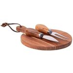 Mini Round Cheese Board & Knife Set -  