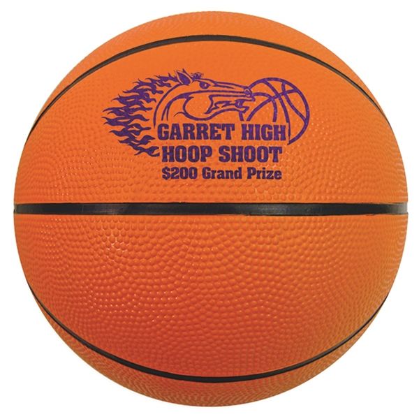 Main Product Image for Custom Printed Mini Rubber Basketball 5" Size 1