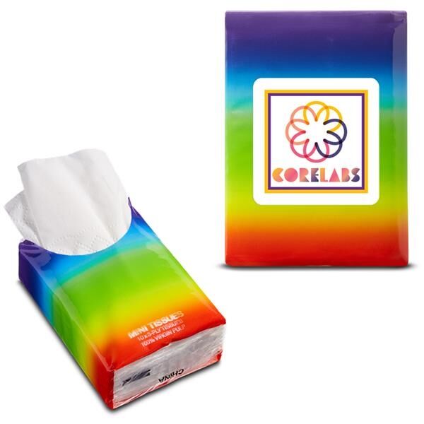 Main Product Image for Advertising Mini Tissue Packet - Rainbow