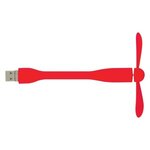 Mini USB Fan With 3-Way Connector - Red