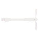 Mini USB Fan With 3-Way Connector - White