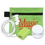 Mobile Tech Auto and Home Charging Kit with Earbuds in Polye - Lime