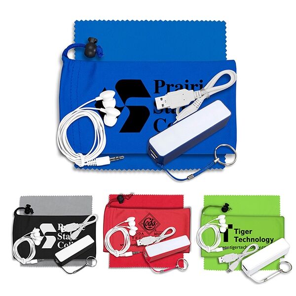 Main Product Image for Mobile Tech Power Bank Accessory Kit With Earbuds In Pouch