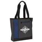 Mod Zippered Tote - Dark Blue