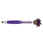 Multi-Culture MopTopper (TM) Screen Cleaner with Stylus Pen - Purple