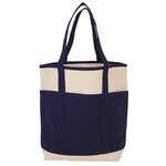 Myrtle Natural Canvas Tote - Navy