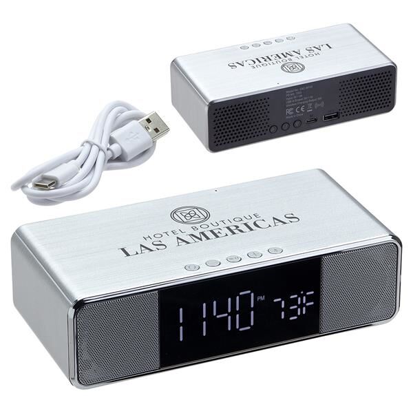 Main Product Image for Imprinted Mystic Alarm Clock With Wireless Speaker & Wireless Ch