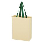 Natural Cotton Canvas Grocery Tote Bag - Green