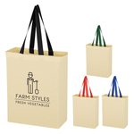 Natural Cotton Canvas Grocery Tote Bag -  