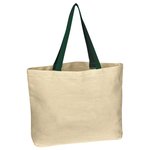 Natural Cotton Canvas Tote Bag - Green