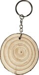 Natural Wood with Rings Keyring - Natural