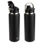 NAYAD Traveler 40 Oz Stainless Bottle w/ Twist-Top Spout - Black