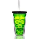 Neon Green LED Skull Cup -  