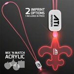 Buy Neon Lanyard with Acrylic Fleur De Lis Pendant - Red