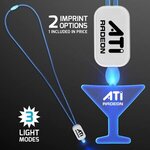 Buy Neon Lanyard with Acrylic Martini Pendant - Blue