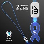 Neon Lanyard with Acrylic Ribbon Pendant - Blue -  