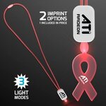 Neon Lanyard with Acrylic Ribbon Pendant - Red -  