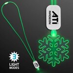 Neon Lanyard with Acrylic SnowFlake Pendant - Green -  