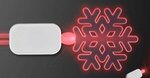 Neon Lanyard with Acrylic SnowFlake Pendant - Red - Red