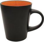 Noir Collection Ceramic Mug - Black-orange