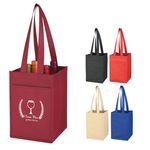 Non-Woven 4 Bottle Wine Tote Bag -  