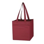 Non-Woven 6 Bottle Wine Tote Bag - Burgundy