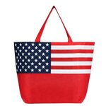 Non-Woven American Flag Tote Bag - Red
