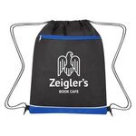Non-Woven Bandura Drawstring Bag - Black With Blue