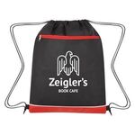 Non-Woven Bandura Drawstring Bag - Black with Red