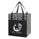 Non-Woven Geometric Shopping Tote Bag - Black