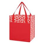 Non-Woven Geometric Shopping Tote Bag - Red