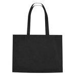 Non-Woven Shopper Tote With Hook And Loop Closure - Black