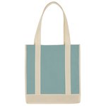 Non-Woven Two-Tone Shopper Tote Bag - Light Blue w/ Ivory Trim