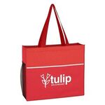 Non-Woven Wave Design Tote Bag - Red