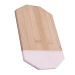 Octagonal Marble & Bamboo Cutting Board - White Marble