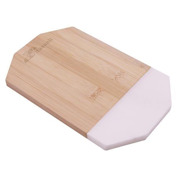 Main Product Image for Custom Printed Octagonal Marble & Bamboo Cutting Board