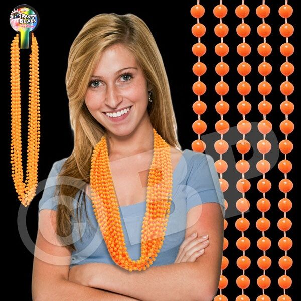 Main Product Image for Orange 33" mardi gras Beads