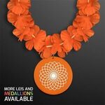 Orange Lei Necklace with Orange Medallion (Non-Light Up)