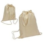 Orion 5 oz 50/50 Recycled Cotton Drawstring Backpack -  