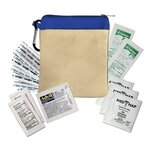 Outdoor Day Kit Canvas Zipper Tote Kit - Natural With Blue Trim