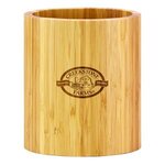 Oval Shaped Bamboo Kitchen Utensil Holder -  