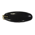 Oval Shaped Vinyl-Coated Floating Key Tag - Black