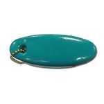 Oval Shaped Vinyl-Coated Floating Key Tag - Teal