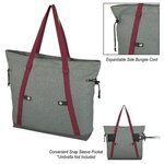 Oxford Tote Bag - Gray/Maroon