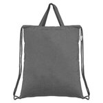 Palma - Recycled 5 oz. Cotton Drawstring Bag - Full Color - Gray