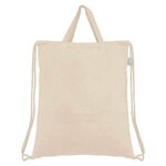 Palma - Recycled 5 oz. Cotton Drawstring Bag - Full Color - Natural