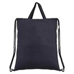 Palma - Recycled 5 oz. Cotton Drawstring Bag - Full Color - Navy Blue